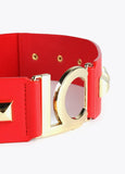 12407016-Studded LC belt-Red
