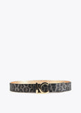 12407019-Reversible animal print and metallic belt-Golden