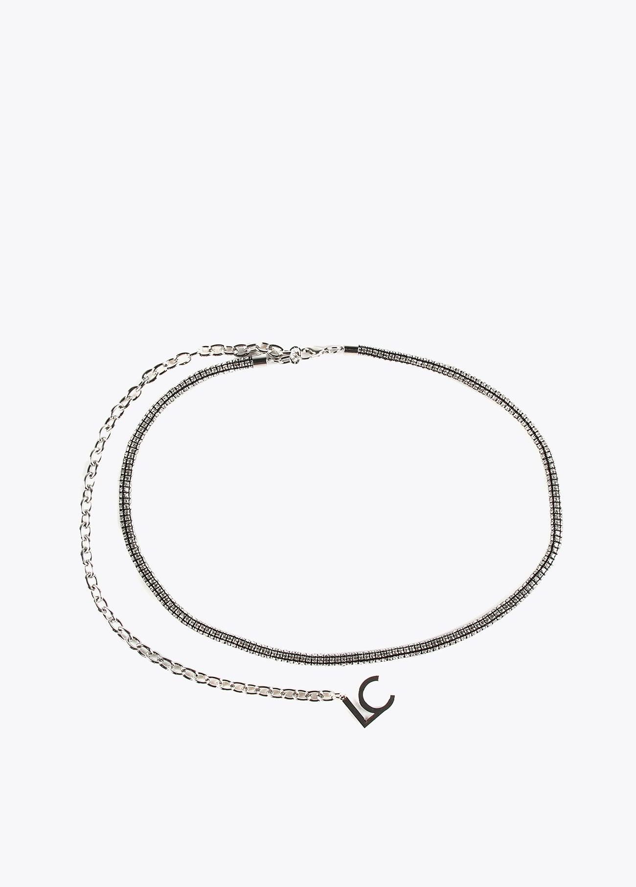 12407021-Rhinestone belt-Silver