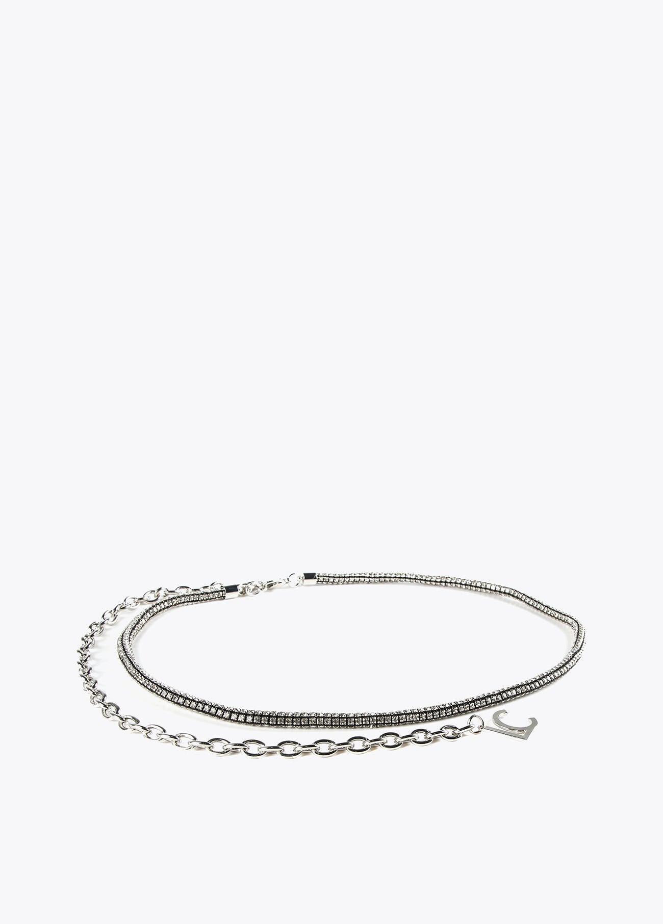 12407021-Rhinestone belt-Silver