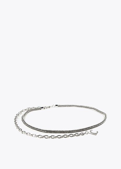 12407021-Rhinestone belt-Silver