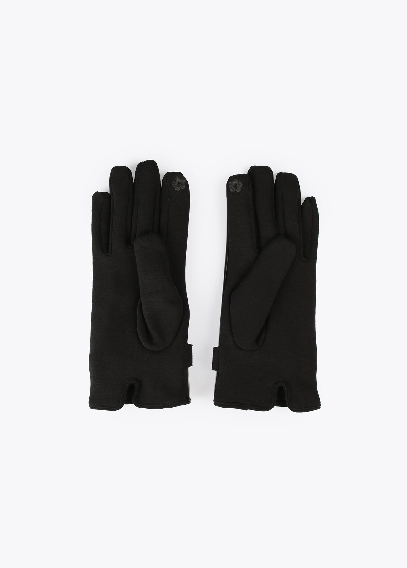 12409010-Patent leather buckle gloves-Black
