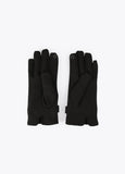 12409010-Patent leather buckle gloves-Black