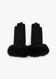 12409014-Fur gloves-Black
