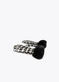 12409016-Houndstooth bow gloves-Black