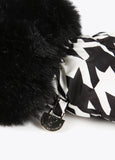12409016-Houndstooth bow gloves-Black