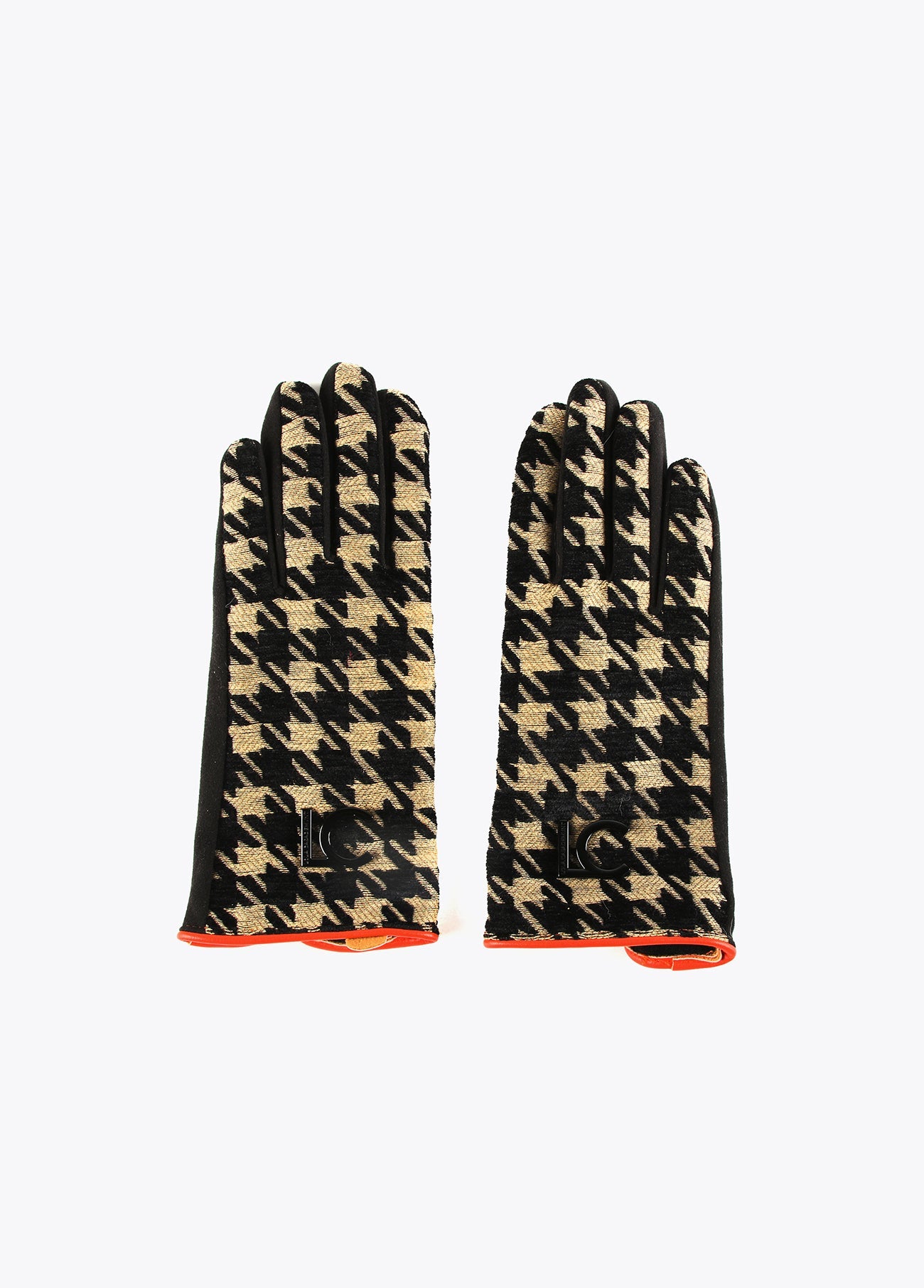 12409019-Houndstooth print gloves-Printed