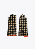 12409019-Houndstooth print gloves-Printed