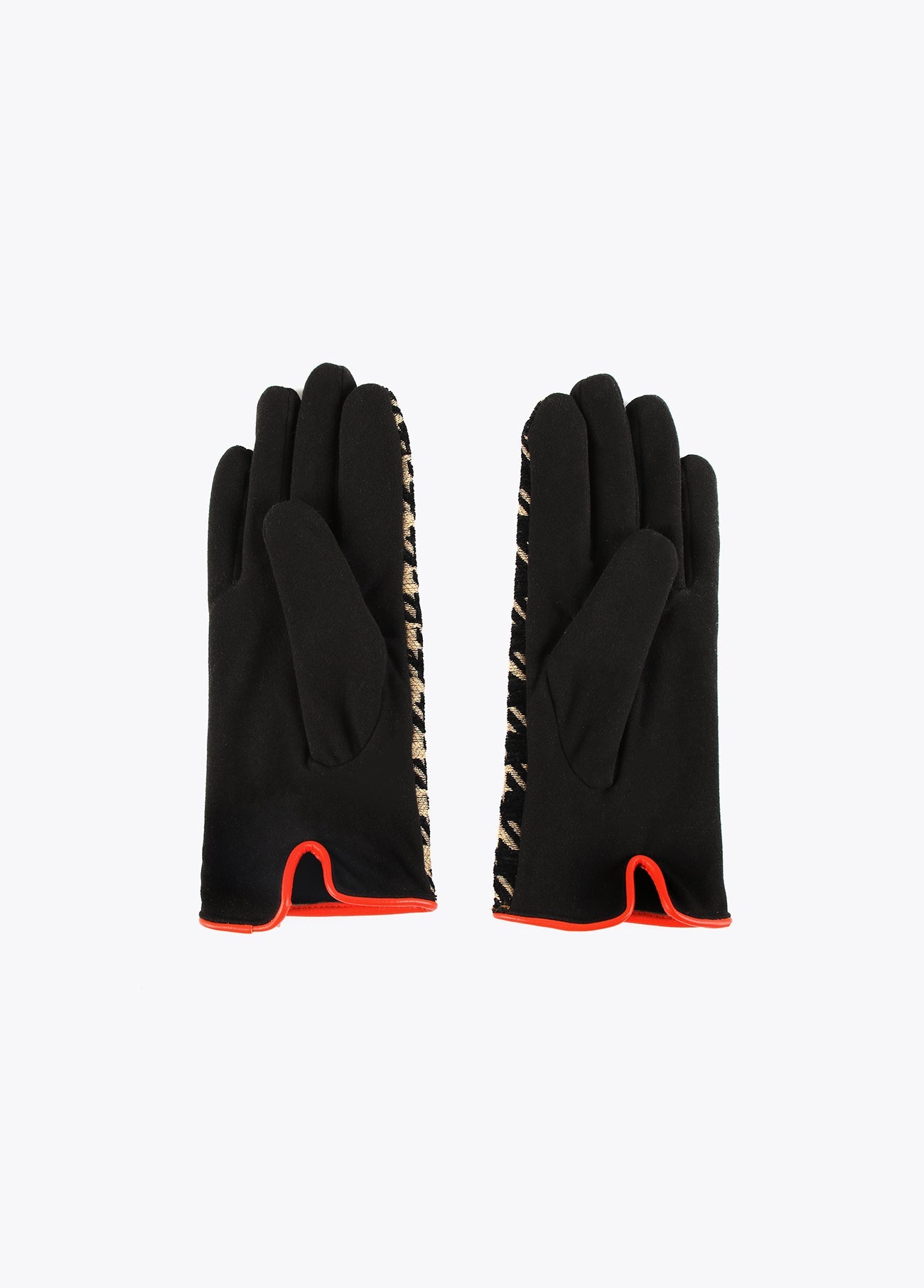 12409019-Houndstooth print gloves-Printed