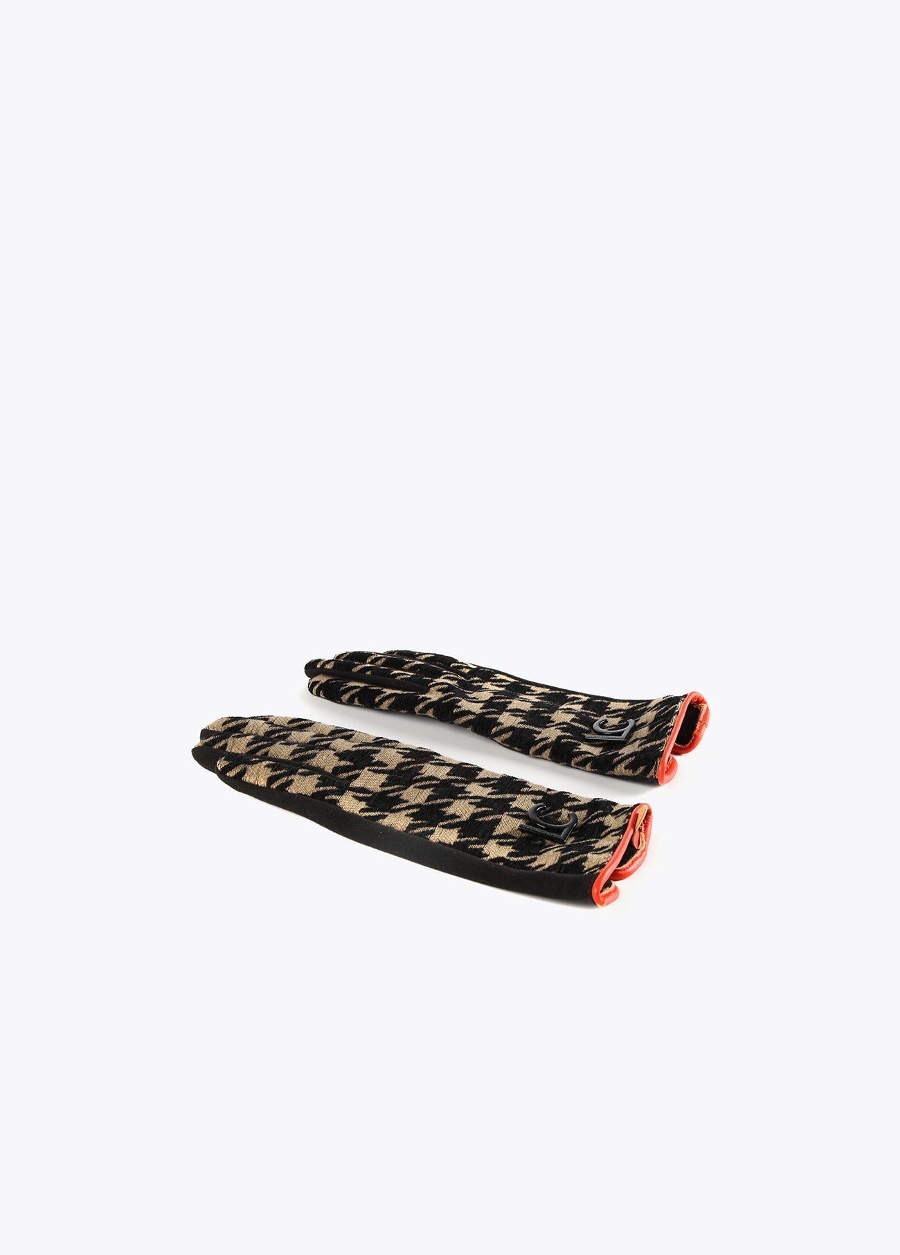 12409019-Houndstooth print gloves-Printed