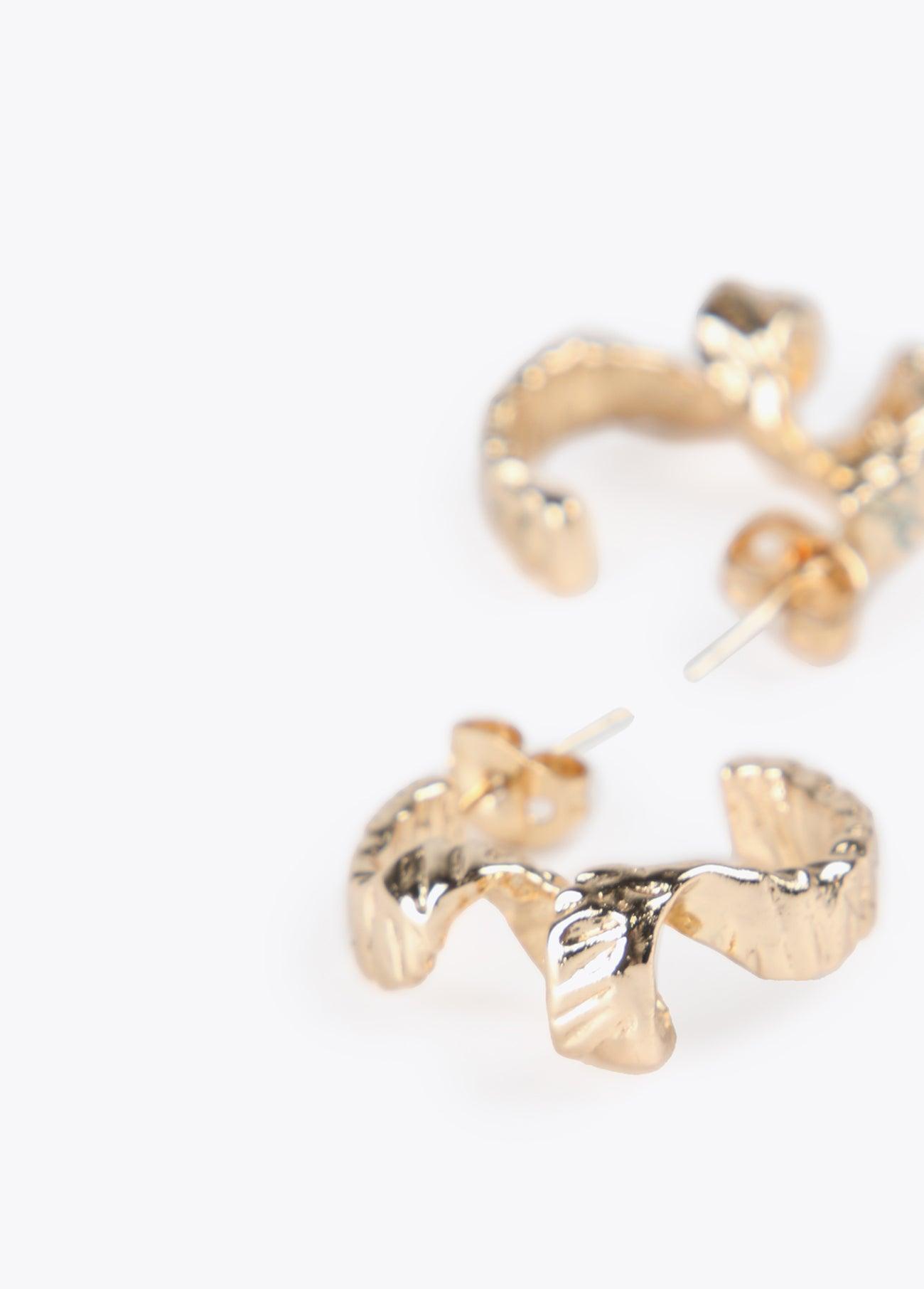 12410012-Bouclé hoop earrings-Golden