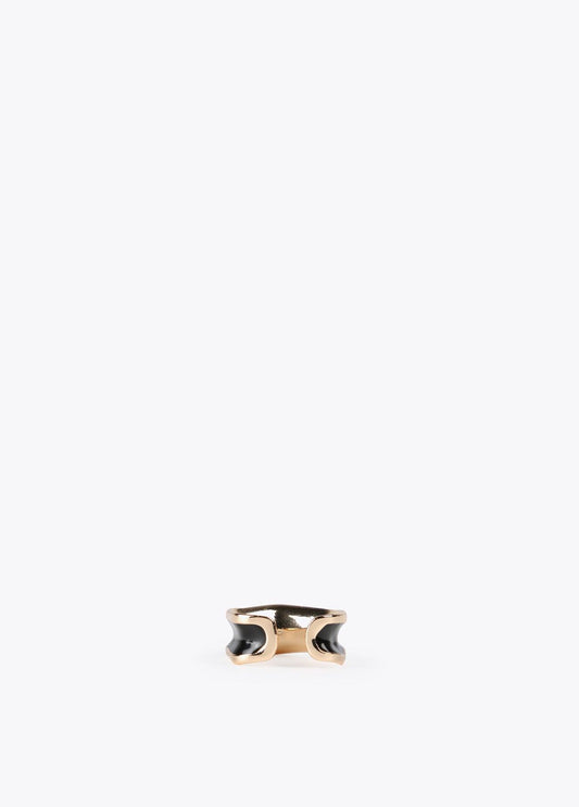 12412002-Irregular hoop ring-Black
