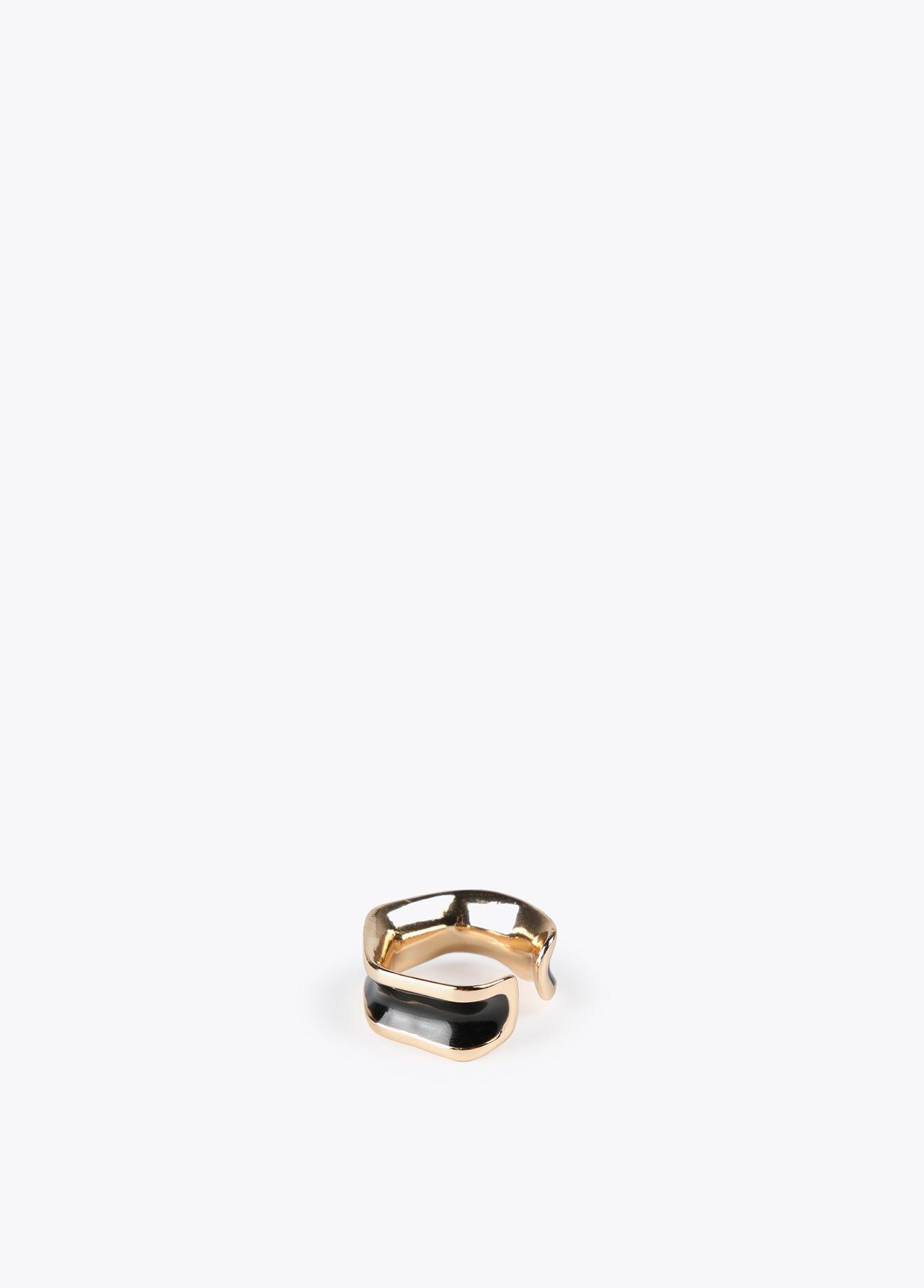 12412002-Irregular hoop ring-Black