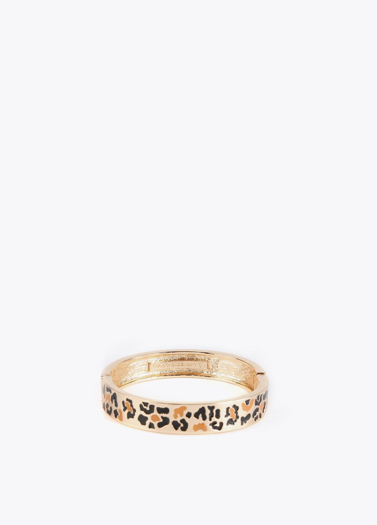 12413009-Golden animal print bracelet-Printed