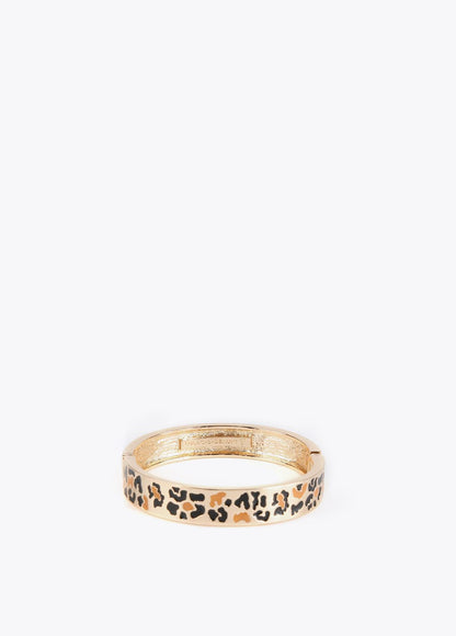 12413009-Golden animal print bracelet-Printed