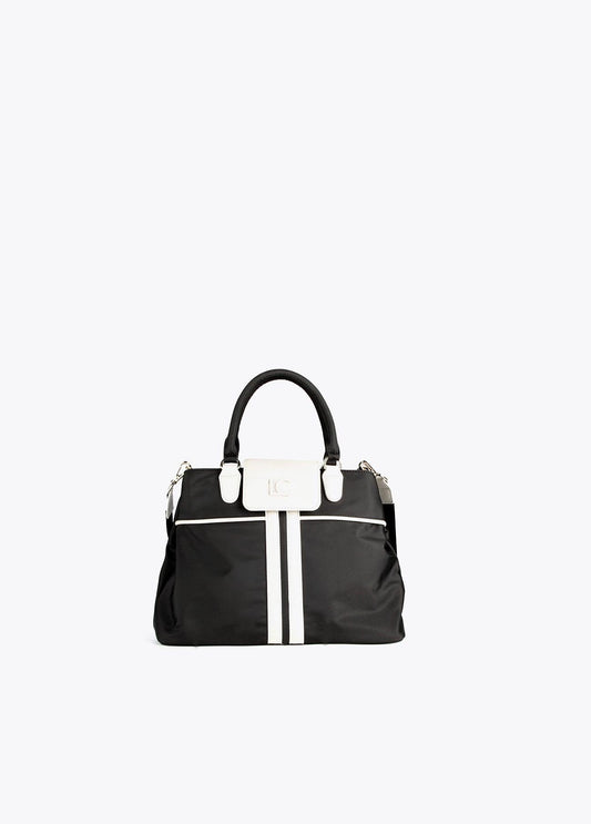 12419005-Bowling bag with neon details-Black