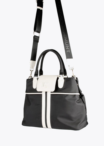 12419005-Bowling bag with neon details-Black