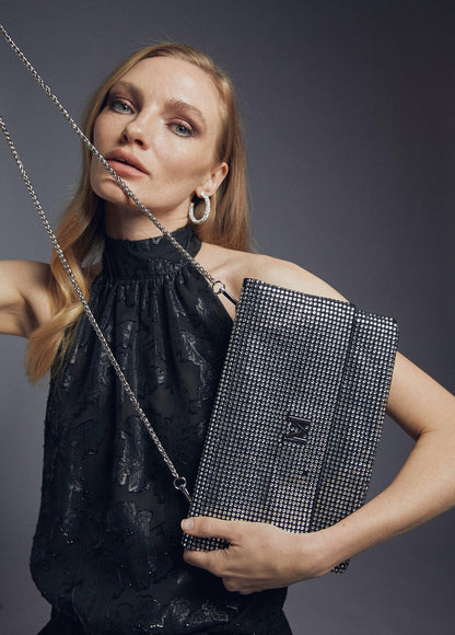 12421002-Crystal clutch-White