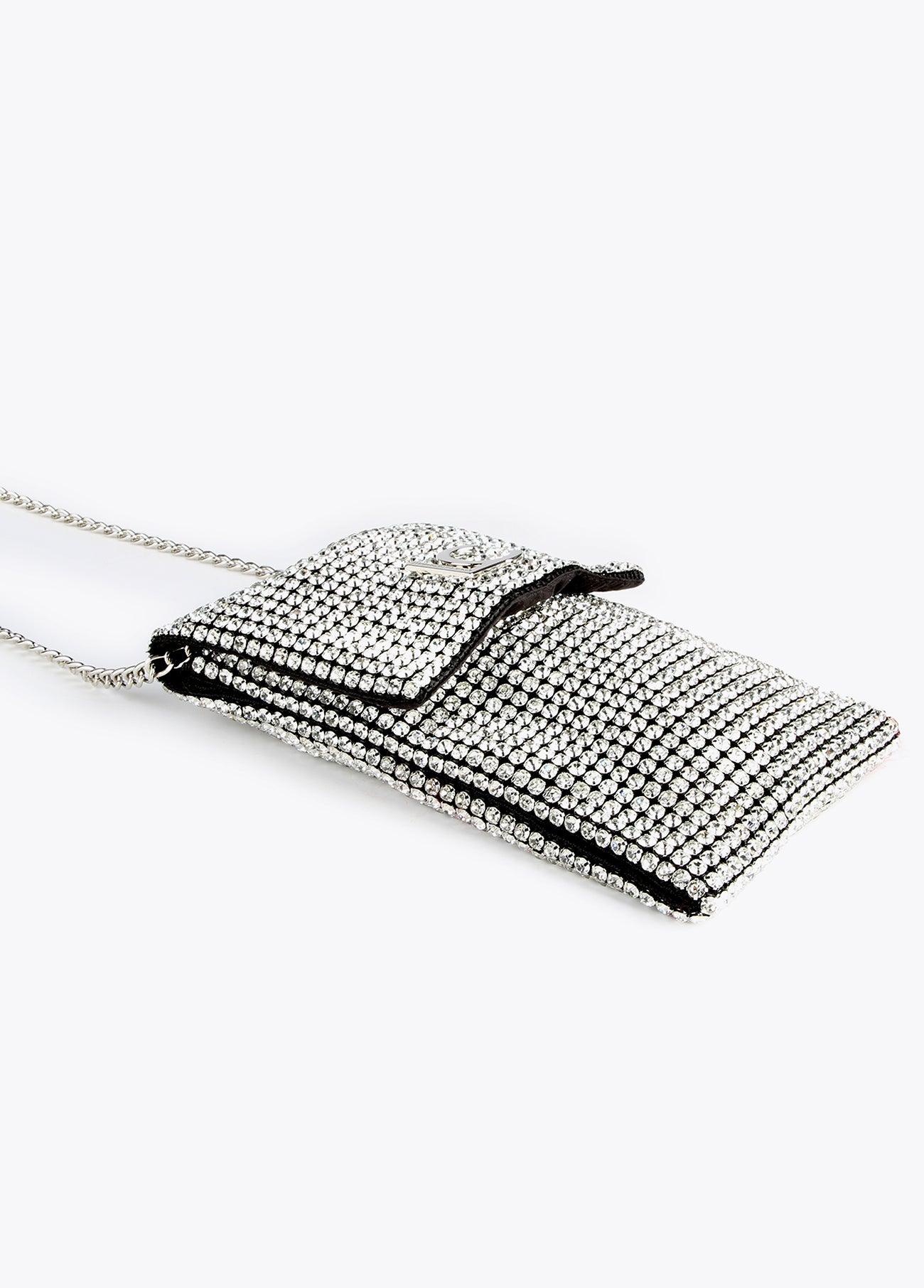 12421003-Small bag with crystals-White