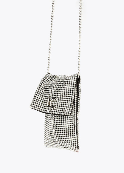 12421003-Small bag with crystals-White