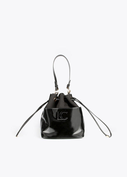 12423001-Two fabric drawstring bag-Black