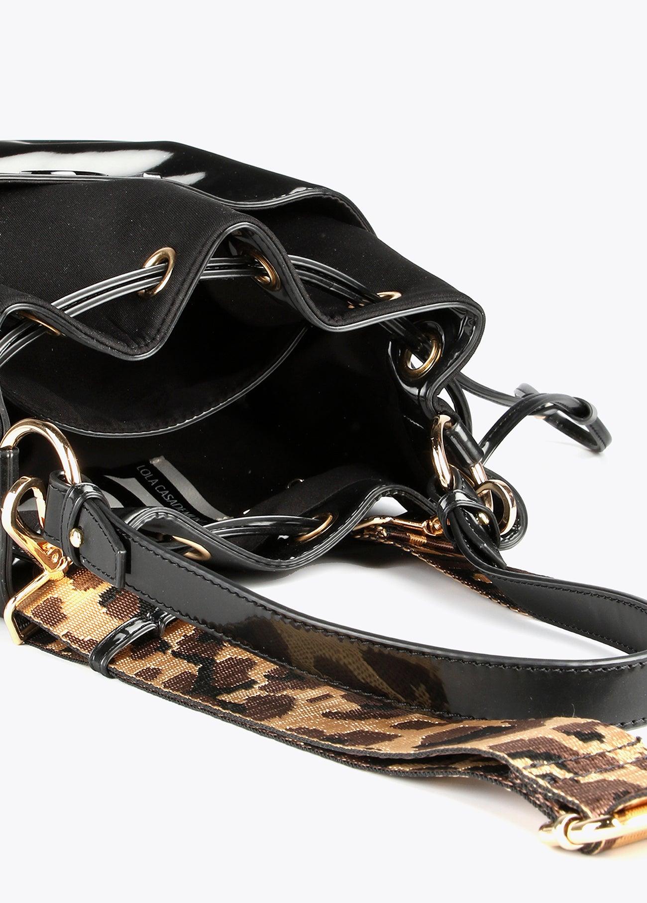 12423001-Two fabric drawstring bag-Black