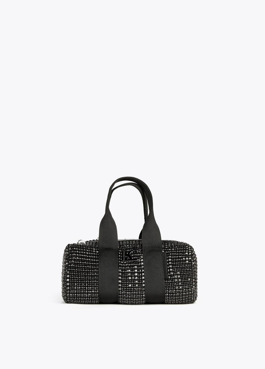 12423003-Mini bowling bag with crystals-Black