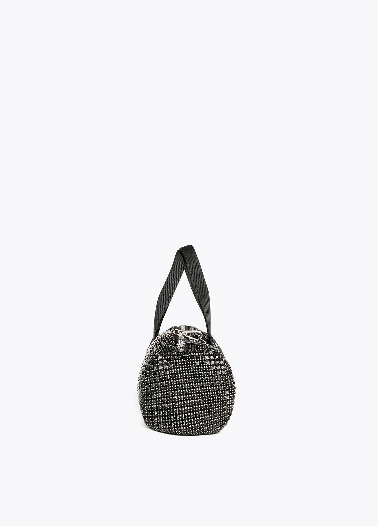 12423003-Mini bowling bag with crystals-Black