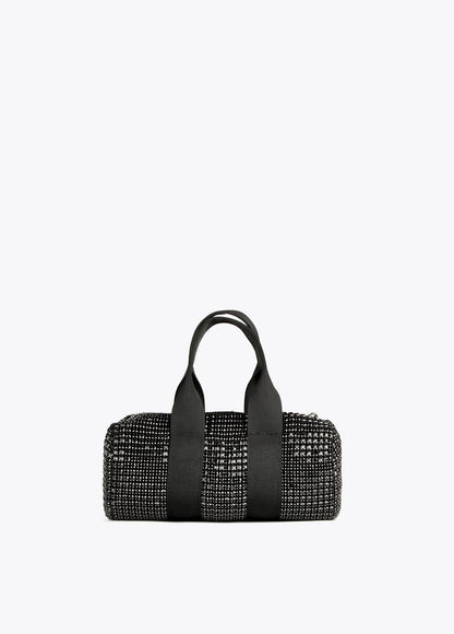 12423003-Mini bowling bag with crystals-Black