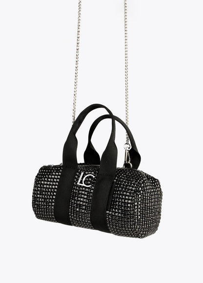 12423003-Mini bowling bag with crystals-Black