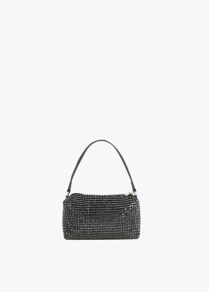 12423004-Crossbody bag with crystals-Black