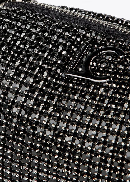 12423004-Crossbody bag with crystals-Black