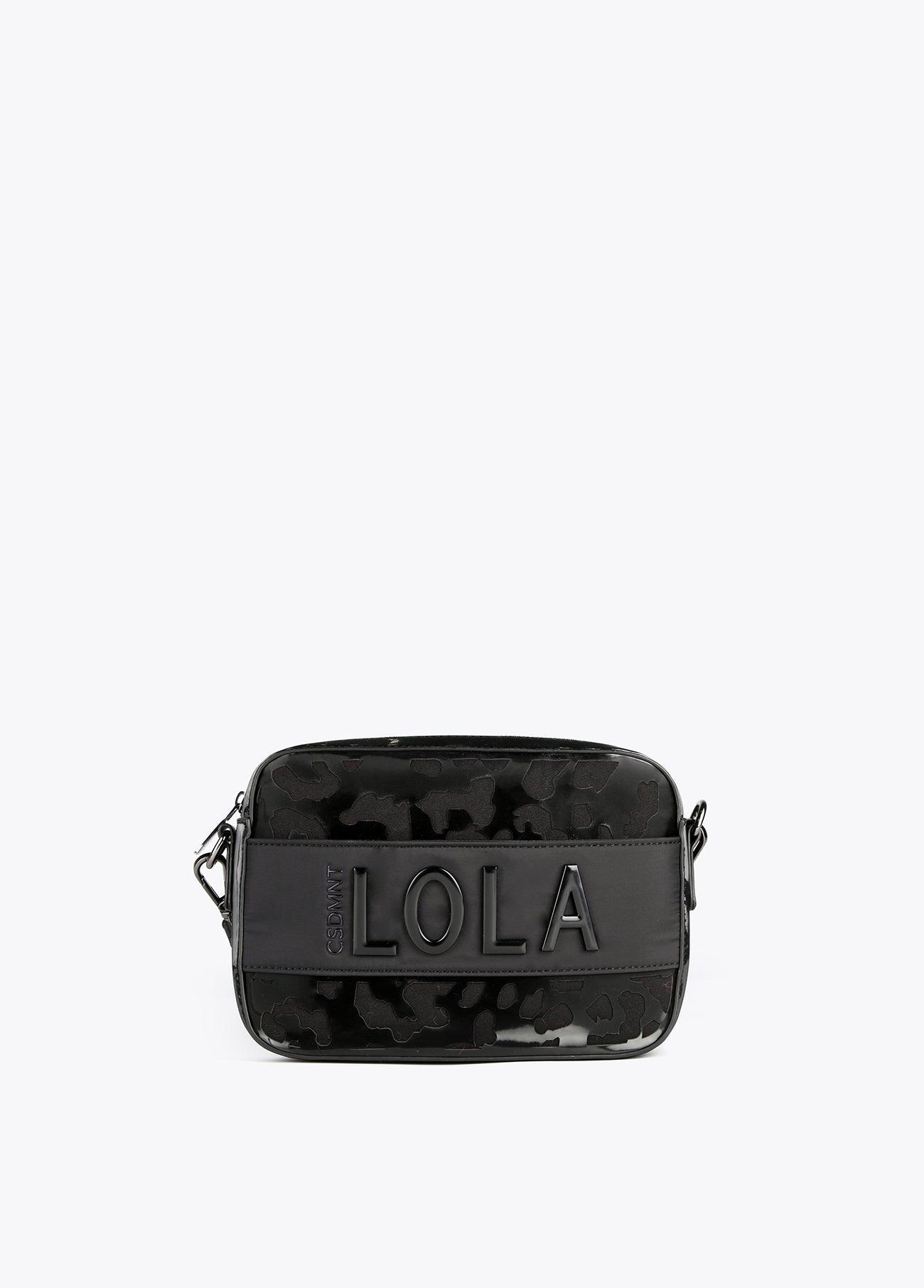 12424004-Animal print crossbody bag-Black