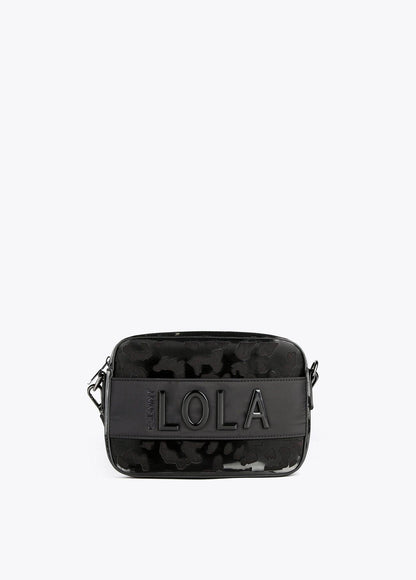 12424004-Animal print crossbody bag-Black