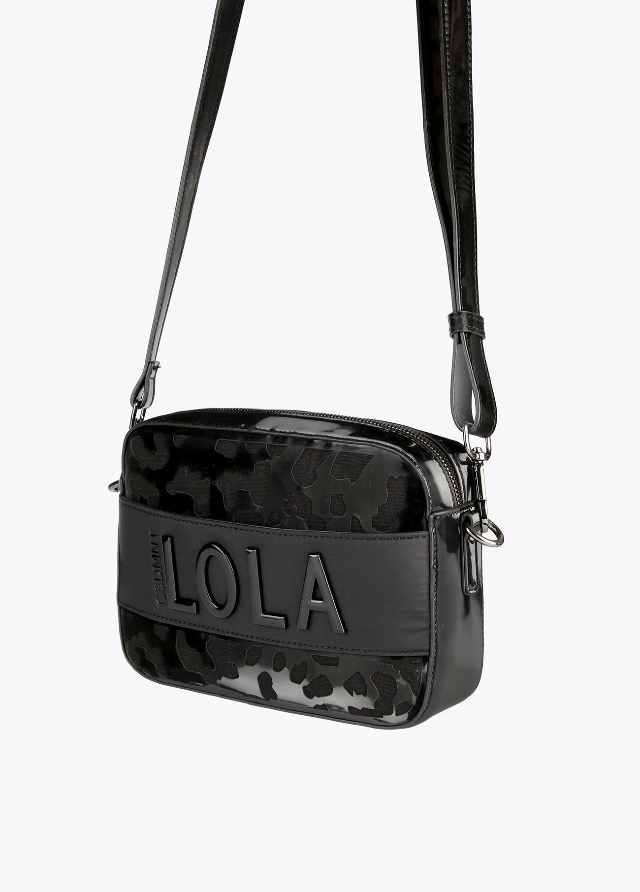 12424004-Animal print crossbody bag-Black