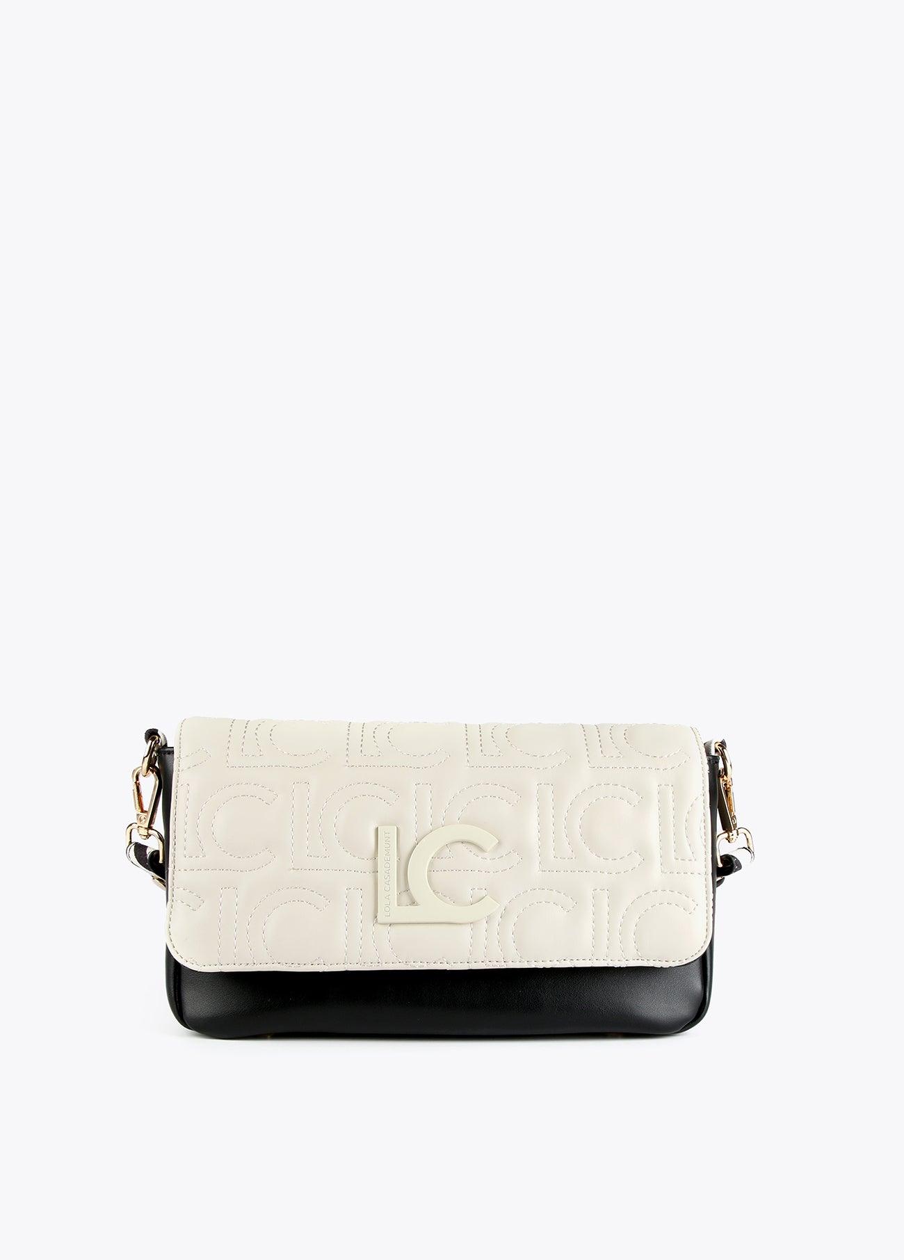 12427004-Two-tone animal print crossbody bag-Black