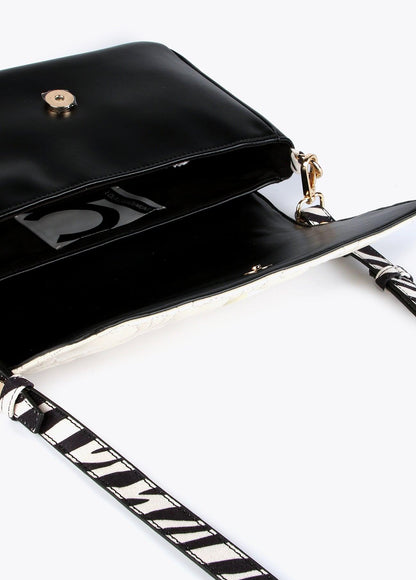 12427004-Two-tone animal print crossbody bag-Black