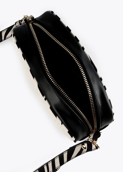 12427005-Two-tone animal print crossbody bag-Black