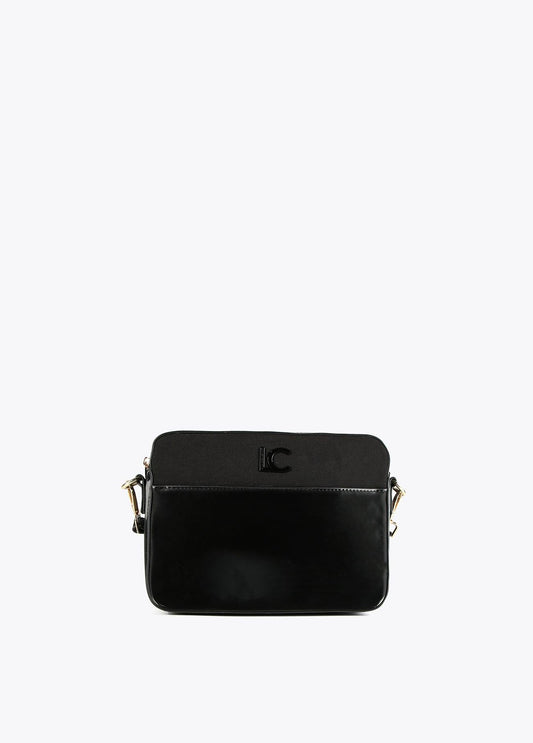 12427008-Laminated effect crossbody bag-Black