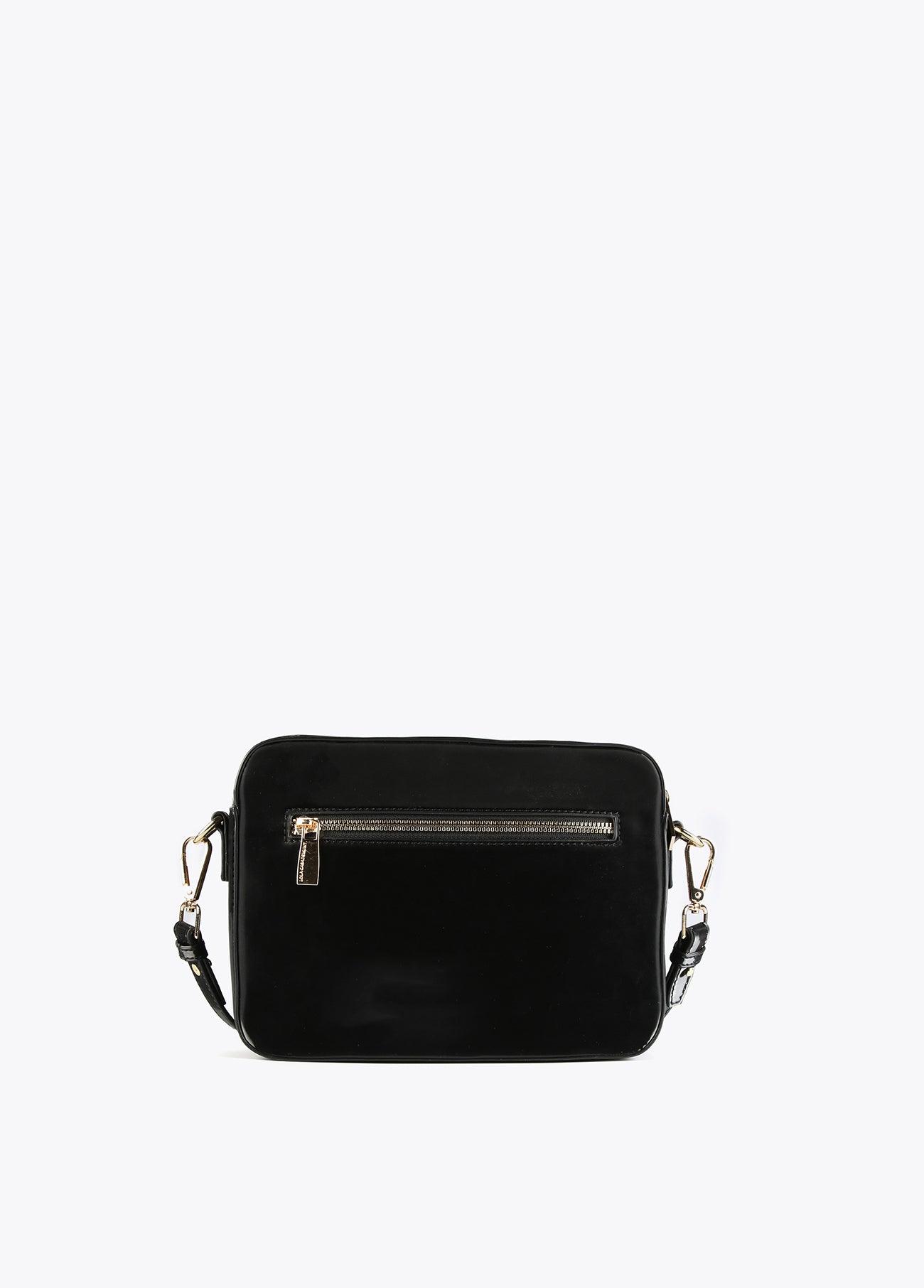 12427008-Laminated effect crossbody bag-Black