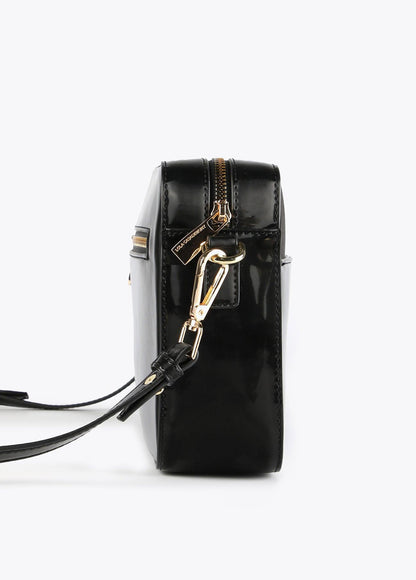 12427008-Laminated effect crossbody bag-Black