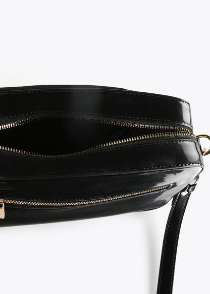 12427008-Laminated effect crossbody bag-Black