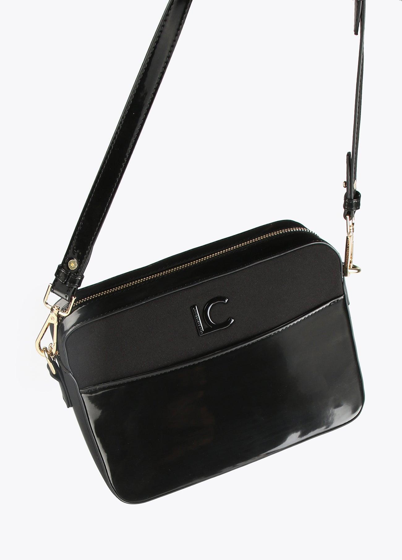12427008-Laminated effect crossbody bag-Black