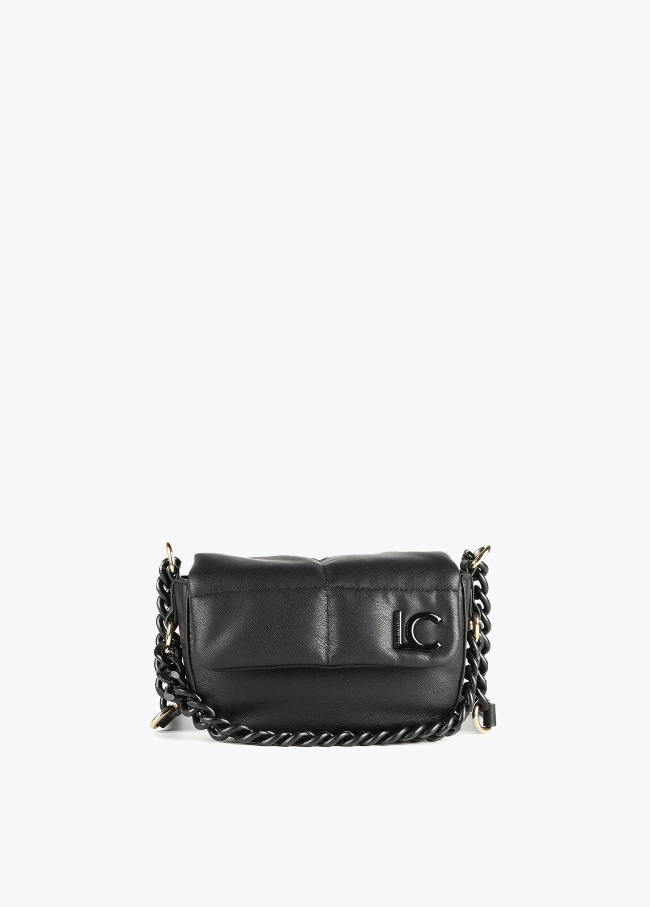 12427009-Quilted crossbody bag with flap-Black