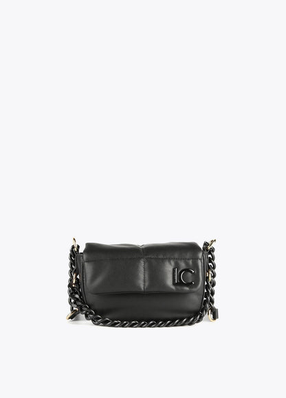 12427009-Quilted crossbody bag with flap-Black