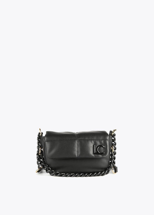 12427009-Quilted crossbody bag with flap-Black
