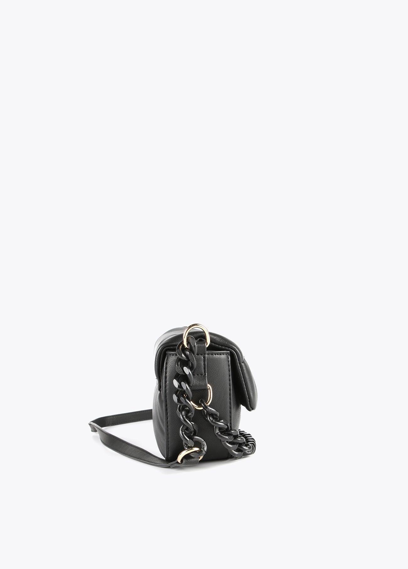 12427009-Quilted crossbody bag with flap-Black