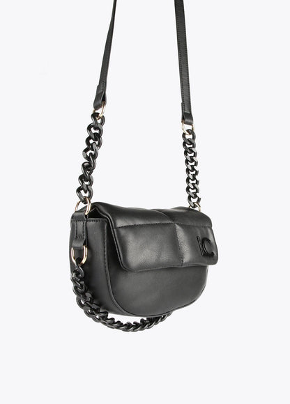 12427009-Quilted crossbody bag with flap-Black