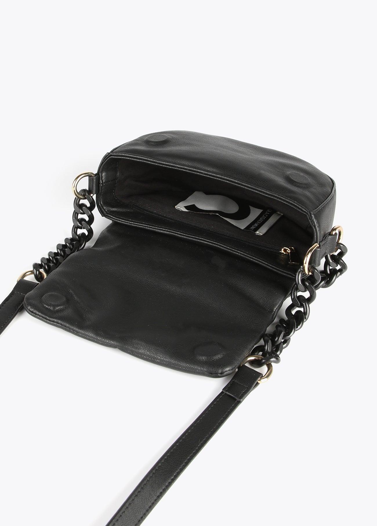 12427009-Quilted crossbody bag with flap-Black