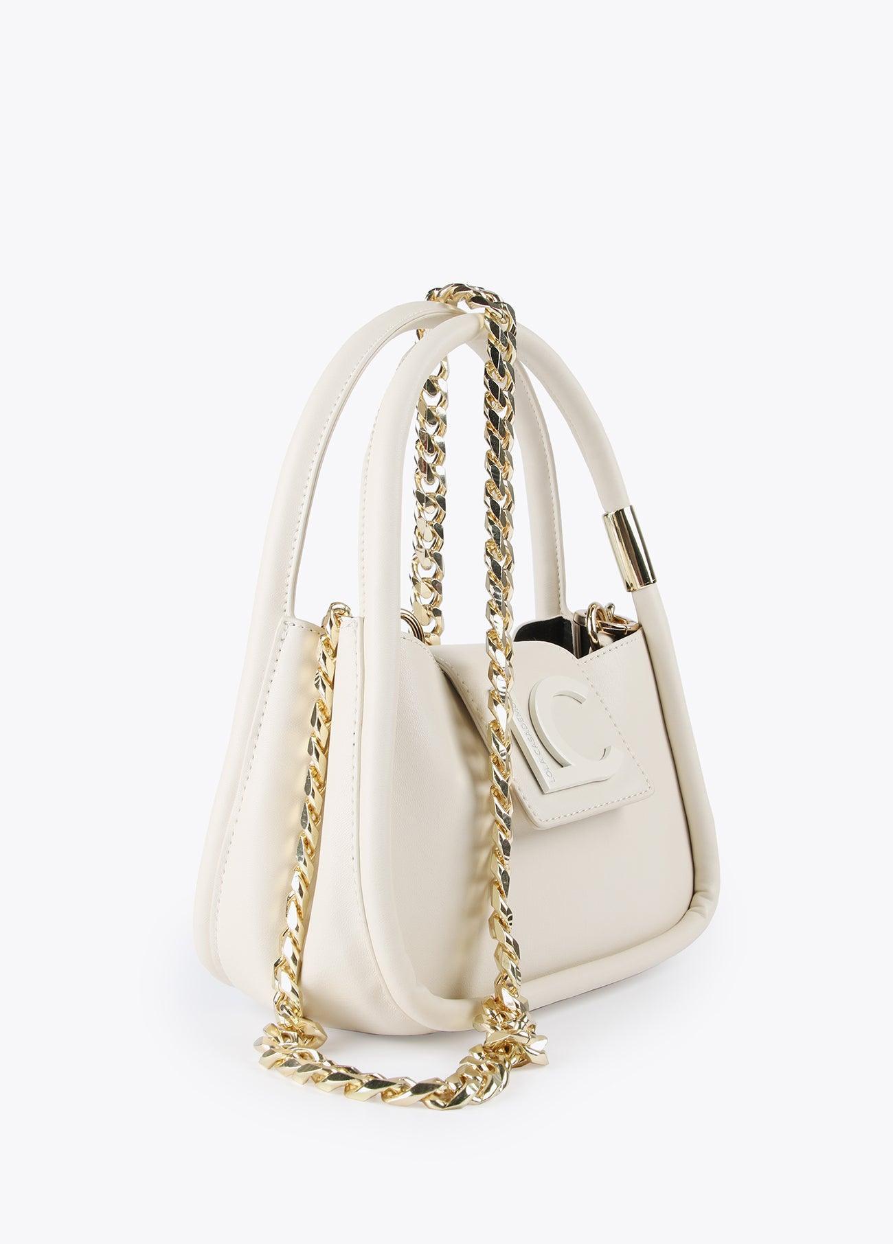 12427010-Mini crossbody bag with piping and logo-Raw